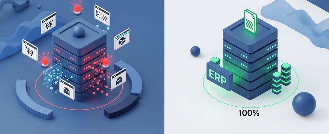 Vecinos Ruidosos: Por qué el Hosting Compartido está matando el rendimiento de tu ERP